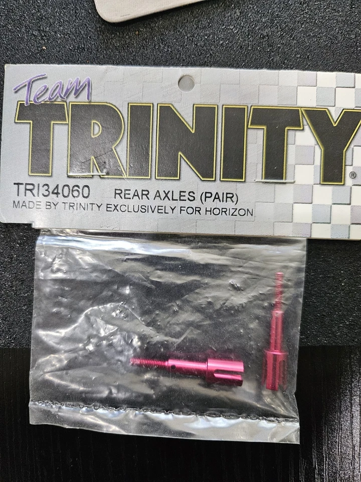 Trinity Rear Stub Axles Red Anodized Aluminum Team Losi Mini T 1.0 1/18th Mini-T - Image 1 of 1