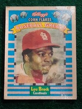 1991 Sportflics Kellogg's Corn Flakes Baseball Greats Lou Brock #10 HOF