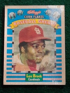 1991 Sportflics Kellogg's Corn Flakes Baseball Greats Lou Brock #10 HOF