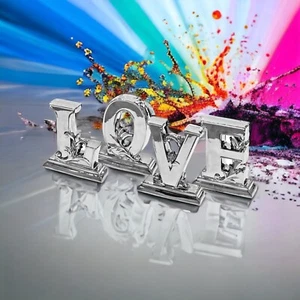 Chrome Ceramic Individual Love Letters Sculpture Home Decor Wedding Gift - Picture 1 of 6