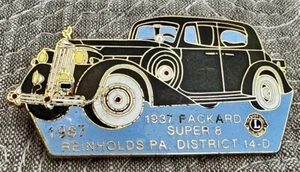 1937 Packard Super 8 Lapel Pin Collectible Reinhold Auto Club - Picture 1 of 2