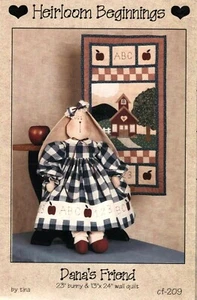 DANA'S FRIEND -23" BUNNY AND WALL QUILT PATTERN-HEIRLOOM BEGINNINGS - Picture 1 of 1