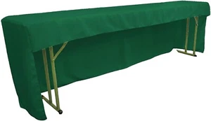 LA Linen Open Back Polyester Poplin Tablecloth 96" L x 18" W x 30" H, Emerald - Picture 1 of 1