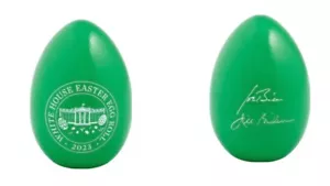 2023 Casa Blanca Huevo de Pascua Presidente Biden Firmado Oficial Demócrata Verde 🐣 - Imagen 1 de 4