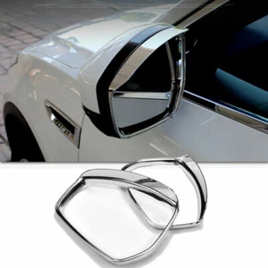 For Jaguar F-PACE 2016-2020 Chrome Rearview Mirror Rain Eyebrow Frame Cover Trim - Picture 1 of 6