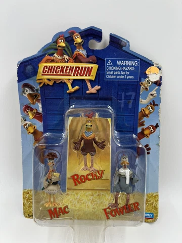 Chicken Run Mini Figure Set | Rocky, Mac & Fowler | 2000 | Playmates | NEW Cover