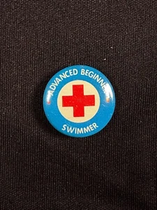 Vintage 1960's Advanced Beginner Swimmer pinback button 7/8" - Picture 1 of 2