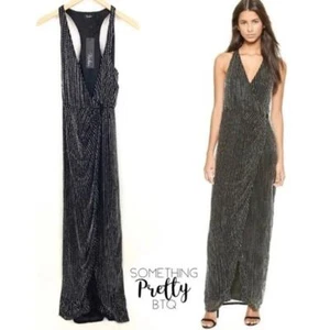 PARKER Black Beaded Side Draped Maxi Evening Dress (NWT $594) - 12 - Picture 1 of 12