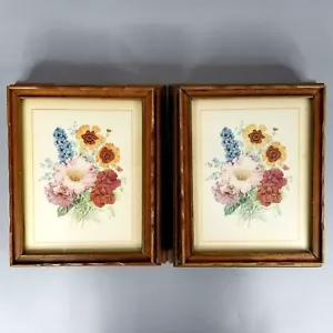Vintage Wooden Boxes Floral Picture READ Mirrored Jewelry Sewing Trinket Box - Picture 1 of 12