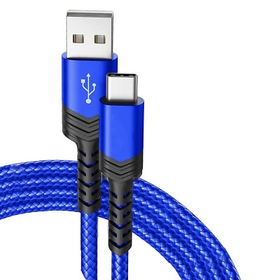 Fast Charging Cord Flexible Data Sync Charger Long Cable for Samsung Phones Blue - Image 1 of 4