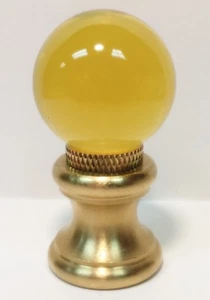 LAMP FINIAL-GLASS ORB LAMP FINIAL-LITE AMBER - Picture 1 of 4