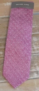 Michael Kors Pink & White MENS Neck Tie Silk Dark Pink New Mfsrp $65 - Picture 1 of 2