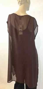 Maxi túnica Top Georgette de seda transparente con chasis XS de mujer EILEEN FISHER $288 NUEVO - Imagen 1 de 12