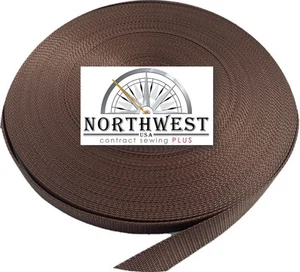 1 Inch Heavy Nylon Webbing Brown 5 Yards ~ NW7255 - Picture 1 of 1