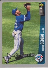1996 Collector's Choice Silver Domingo Cedeno #348 Toronto Blue Jays Baseball