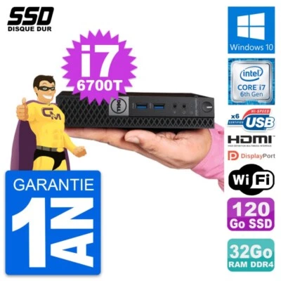 Mini PC Dell 5050 Micro Intel i7-6700T RAM 32GB SSD 120GB HDMI Windows 10 Wifi - Bild 1 von 4