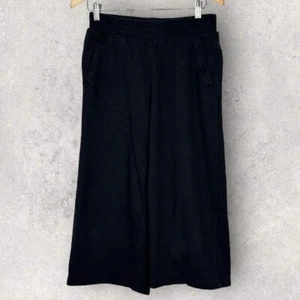 Aritzia Wilfred Free Black Wide Leg Cropped Sweatpants Size Small High Rise Pant - Picture 1 of 11