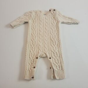 baby gap boys romper sweater romper cream 0-3 months