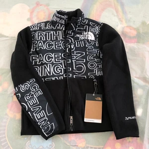 NWT North Face Teen Denali Jacket TNF Black TNF Marker Logo Print XS ( 6 ) -$130 - Picture 1 of 9