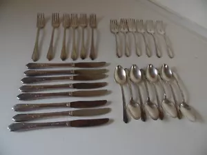 28 pieces Wm A. Rogers A1 Plus Oneida Ltd Meadowbrook Heather Pattern - Picture 1 of 5
