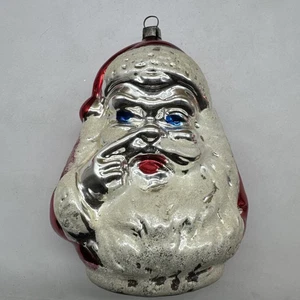 Vintage Christmas Pointing To Nose Santa Claus Ornament Mica West Germany - Picture 1 of 9