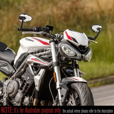 Espejos retrovisores 4Rizz blancos para Triumph Daytona 955i/600/650/675/675R Foto 1 de 4