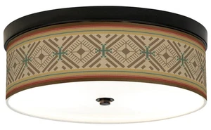 Giclee Gallery Desert Diamonds Pattern 14" Bronze LED Ceiling Light - Picture 1 of 1