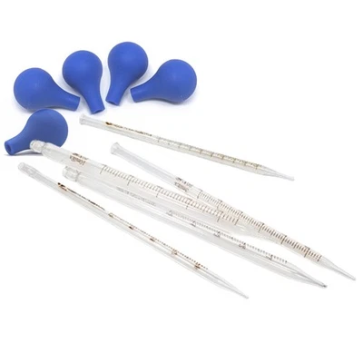 5 Graduated Medicine Glass Droppers 1ml, 2ml, 3ml, 5ml, 10ml Transfer Pipette 8" - Image 1 of 4