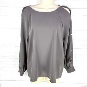 Amanda Uprichard Large grau Perlen Cold Shoulder Damen Bluse ruhig Luxus Grundnahrungsmittel - Bild 1 von 7