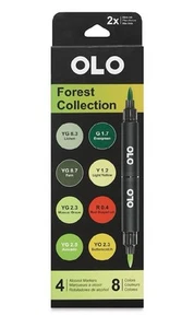New! OLO Alcohol Markers 8 Colors FOREST COLLECTION New In Box! - Picture 1 of 11