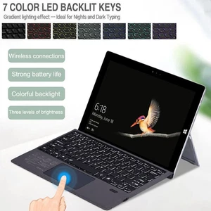 For 12.3'' Microsoft Surface Pro 7/ Pro 6 /5/4/3  Backlit Keyboard Case Cover - Picture 1 of 12
