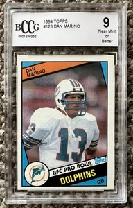Tarjeta de novato 1984 Topps #123 Dan Marino BGS BCCG 9 casi nueva HOF - Imagen 1 de 2