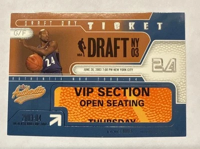 Boleto del día del draft Fleer Authentix 03/04 NY03 JARVIS HAYES #9 SN/400 Foto 1 de 3