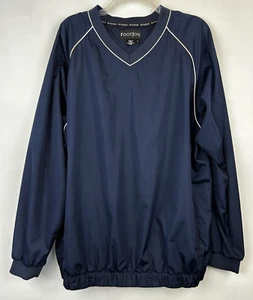 FJ FootJoy Golf Pullover Uomo Giacca a Vento Grande Scollo a V Zip Tasche Navy - Foto 1 di 9