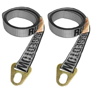 2" x 8' Chevron Keyhole Lasso Wheel Lift Tie Down Strap Silver (2 Pack) USA Made - Foto 1 di 2