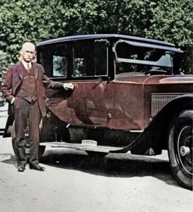 RARE COLOR STILLG  WYATT EARP WITH HIS NEW CAR - Picture 1 of 1