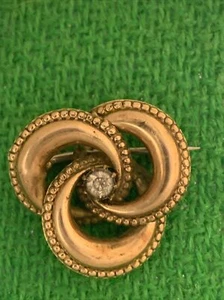Spilla vintage tre cerchi circa 1900 strass centrale JJC JJS spedizione gratuita - Foto 1 di 6
