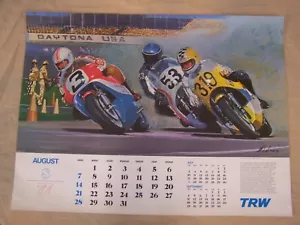 William J Sims, Daytona Motorcycle Print, TRW, August 1977 Good Condition - Picture 1 of 2