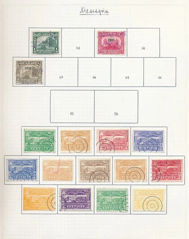Nicaragua 1914/32 Used on 7 Pages Incl. Airmail ( Apx 45+ Items) KRA517 Cover