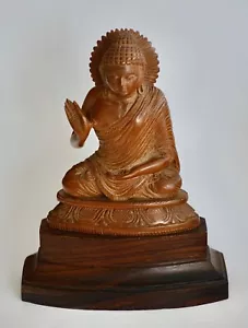 Gorgeous Collectable Vintage Indian Carved Sandalwood Buddha Statue - Picture 1 of 7