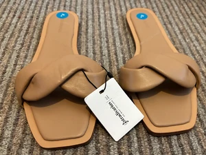 Stradivarius Sandalen mit Kreuzriemen offene eckige Zehenpartie Größe 8/41 neu mit Etikett* UVP 27,49 £ hellbraun - Bild 1 von 6