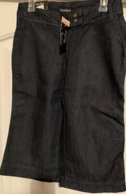 Nuevos pantalones capri Steve & Barrys talla 2 pierna ancha recortados azules Jeans Foto 1 de 4