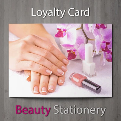BEAUTY STATIONERY Loyalty Card Beauty Salon Pedicure Manicure Nail Technicians Therapist A8 Mini