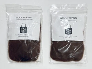 WISTYRIA EDITIONS Wool Roving 12" .22oz Chestnut W8103R Needle Felting (2 Pkgs) - Picture 1 of 2