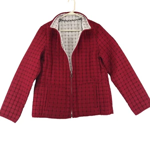 Marcona Wendejacke Damen Gr. L rot weiß gesteppt Retro Y2K klassisch Retro - Bild 1 von 11
