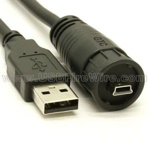 Waterproof USB Cable - Mini-B to A (USB Firewire RR-114220-05-196) - Picture 1 of 1
