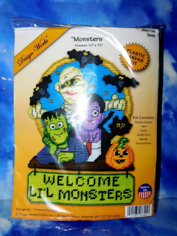 Design Works Plastic Canvas Kit-Monsters - Image 1 of 1