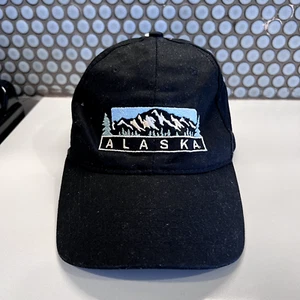 Alaska Hat Cap Mountain Trees Black Adjustable Snap Alaska Adjustable Logo - Picture 1 of 7
