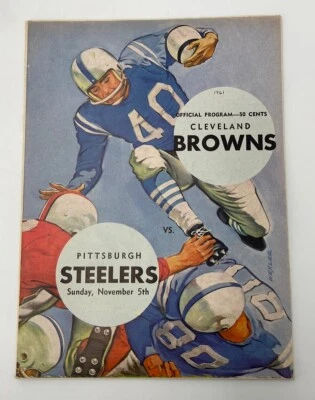 Cleveland Browns vs Pittsburgh Steelers Football Program 11-5-61 - Image 1 of 3