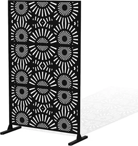 Metal Privacy Screen Freestanding Patio Fence 6FT Outdoor Indoor Divider Garden - Picture 1 of 1